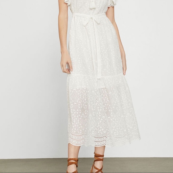 BCBGMaxAzria Eylete Ruffle MiniDress-Off White New - Picture 3 of 11